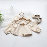 MILANCEL Baby Clothes Peter Pan Collar Girls Blouse Long Sleeve  Baby Base Shirt Baby Tops