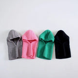 MILANCEL Baby Knitted Hooded Scarf Warm Solid Color One Piece Scarf