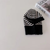 MILANCEL Baby Knitted Hooded Scarf Warm Solid Color One Piece Scarf