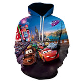 MINISO Hoodie Pixar Cars Lightning McQueen 3D Printing Sweatshirts Boys Girls Hooded Fashion Cartoon Sweatshirt Oversized Hoodie