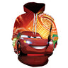 MINISO Hoodie Pixar Cars Lightning McQueen 3D Printing Sweatshirts Boys Girls Hooded Fashion Cartoon Sweatshirt Oversized Hoodie