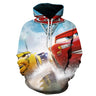 MINISO Hoodie Pixar Cars Lightning McQueen 3D Printing Sweatshirts Boys Girls Hooded Fashion Cartoon Sweatshirt Oversized Hoodie