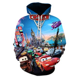 MINISO Hoodie Pixar Cars Lightning McQueen 3D Printing Sweatshirts Boys Girls Hooded Fashion Cartoon Sweatshirt Oversized Hoodie