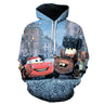 MINISO Hoodie Pixar Cars Lightning McQueen 3D Printing Sweatshirts Boys Girls Hooded Fashion Cartoon Sweatshirt Oversized Hoodie