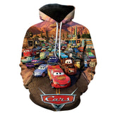 MINISO Hoodie Pixar Cars Lightning McQueen 3D Printing Sweatshirts Boys Girls Hooded Fashion Cartoon Sweatshirt Oversized Hoodie