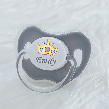 MIYOCAR personalized any name colorful lovely crown pacifier dummy BPA free unique gift for new born baby shower