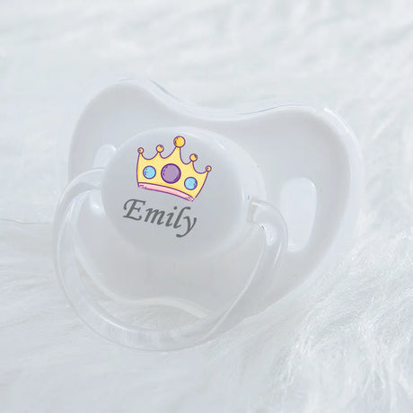 MIYOCAR personalized any name colorful lovely crown pacifier dummy BPA free unique gift for new born baby shower