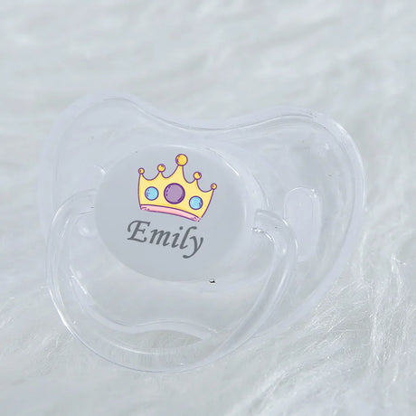 MIYOCAR personalized any name colorful lovely crown pacifier dummy BPA free unique gift for new born baby shower