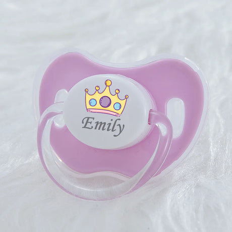 MIYOCAR personalized any name colorful lovely crown pacifier dummy BPA free unique gift for new born baby shower