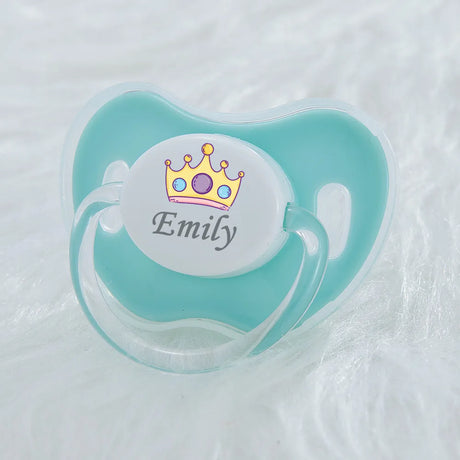 MIYOCAR personalized any name colorful lovely crown pacifier dummy BPA free unique gift for new born baby shower
