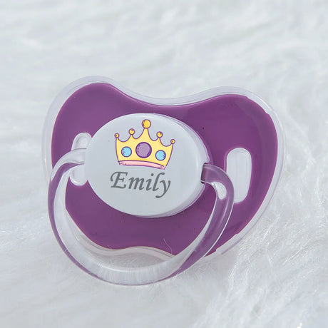 MIYOCAR personalized any name colorful lovely crown pacifier dummy BPA free unique gift for new born baby shower