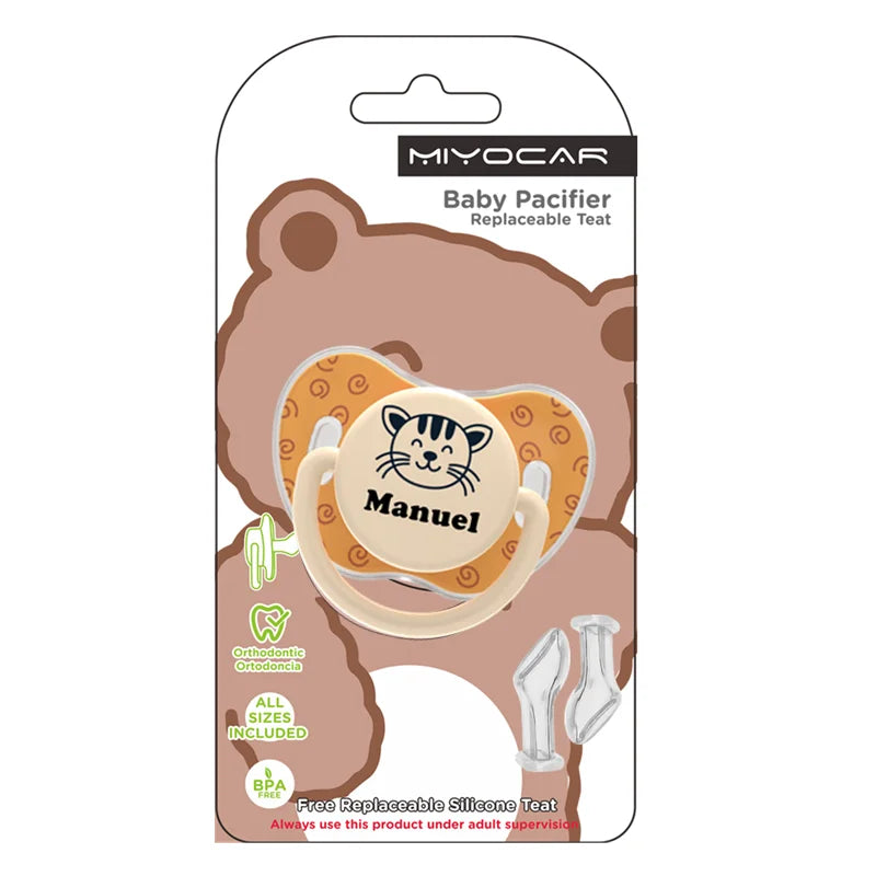 MIYOCAR personalized replaceable teat pacifier BPA free all size include Includes 3 Different teat