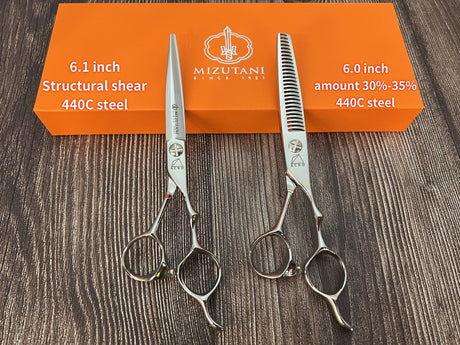 MIZUTANI professional hairdresser scissors barber shop tools set of 5.5-6.0-6.8 inch VG10 cobalt steel hair cutting sissosrs