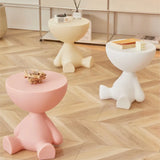 MOMO Cream Style Small Flat Tea Table Small Household Sofa Side Table Celebrity INS Designer Bedroom Plastic Cute Side Table