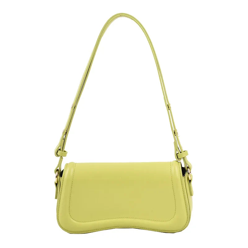MOODS Flap Crossbody Bags For Women Pure Color PU Leather Armpit Shoulder Bag 2023 Latest Fashion Small Saddle Handbags Female
