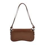 MOODS Flap Crossbody Bags For Women Pure Color PU Leather Armpit Shoulder Bag 2023 Latest Fashion Small Saddle Handbags Female