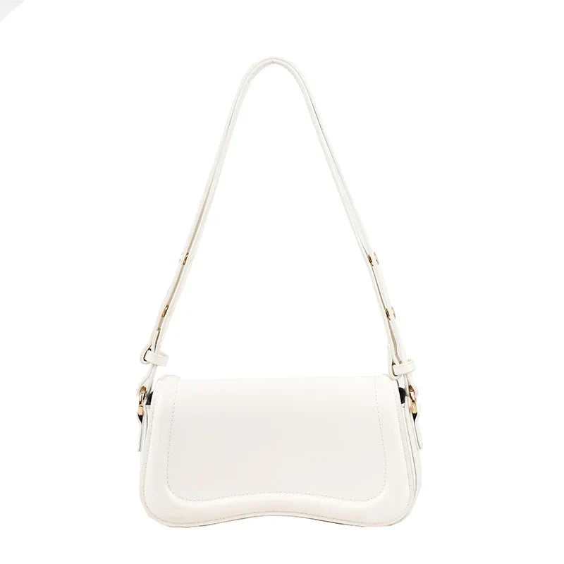 MOODS Flap Crossbody Bags For Women Pure Color PU Leather Armpit Shoulder Bag 2023 Latest Fashion Small Saddle Handbags Female