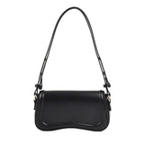 MOODS Flap Crossbody Bags For Women Pure Color PU Leather Armpit Shoulder Bag 2023 Latest Fashion Small Saddle Handbags Female