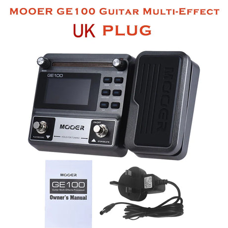 MOOER GE100 Guitar Multi-Effect Processor Pedal Loop Recording Chord Course Function & LCD Display Guitar Pedal Guitar Accessory