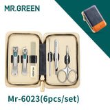 MR.GREEN Manicure Set Color Contrast sets Nail Clippers Cutter Tools Kits Stainless Steel Pedicure Travel Case for man woman