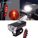 MTB Bike Front Lights USB LED Rechargeable Waterproof  Mountain Bike Headlight Bicycle Safety Warning Light Cycling Accessories