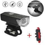 MTB Bike Front Lights USB LED Rechargeable Waterproof  Mountain Bike Headlight Bicycle Safety Warning Light Cycling Accessories