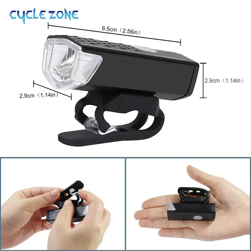 MTB Bike Front Lights USB LED Rechargeable Waterproof  Mountain Bike Headlight Bicycle Safety Warning Light Cycling Accessories