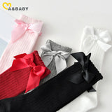 Ma&Baby 0-4Years Newborn Infant Toddler Baby Girl Socks Bow Christmas Red Knee High Socks Princess Girls Leg Warmers