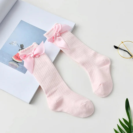 Ma&Baby 0-4Years Newborn Infant Toddler Baby Girl Socks Bow Christmas Red Knee High Socks Princess Girls Leg Warmers