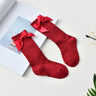 Ma&Baby 0-4Years Newborn Infant Toddler Baby Girl Socks Bow Christmas Red Knee High Socks Princess Girls Leg Warmers