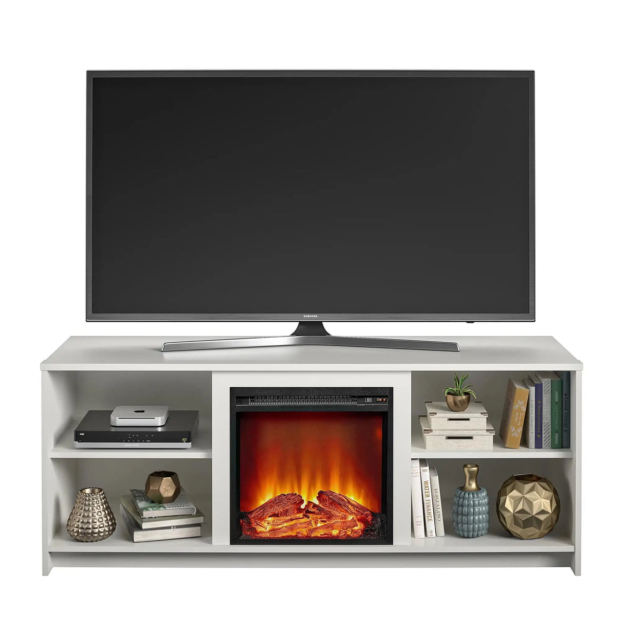 Mainstays Fireplace TV Stand for TVs up to 65", White