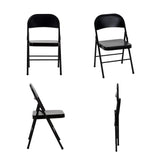 Mainstays Steel Folding Chair (4 Pack), Black outdoor patio furniture outdoor chair garden furniture | USA | NEW