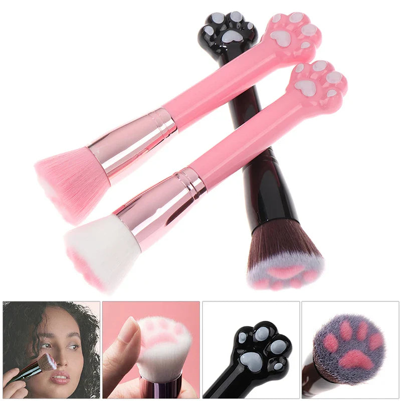 Makeup Brushes Cosmetic Brush Cute Cat Claw Paw Foundation Brush Loose Powder Brushes Fiber Hair Birch Handle Cosmetics Tool