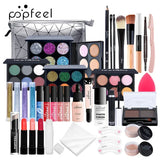 Makeup Kit Full Professional Eyeshadow Lip Gloss Blush Foundation Lip Gloss Lipstick Make Up Set POPFEEL