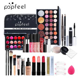 Makeup Kit Full Professional Eyeshadow Lip Gloss Blush Foundation Lip Gloss Lipstick Make Up Set POPFEEL