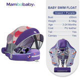 Mambobaby Baby Float with Canopy Crotch Strap Inflatable-free Solid Core Kid Swimming Pool Accessory Toddler Water Toy Bathroom