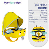 Mambobaby Baby Float with Canopy Crotch Strap Inflatable-free Solid Core Kid Swimming Pool Accessory Toddler Water Toy Bathroom