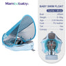 Mambobaby Baby Float with Canopy Crotch Strap Inflatable-free Solid Core Kid Swimming Pool Accessory Toddler Water Toy Bathroom