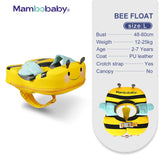 Mambobaby Baby Float with Canopy Crotch Strap Inflatable-free Solid Core Kid Swimming Pool Accessory Toddler Water Toy Bathroom