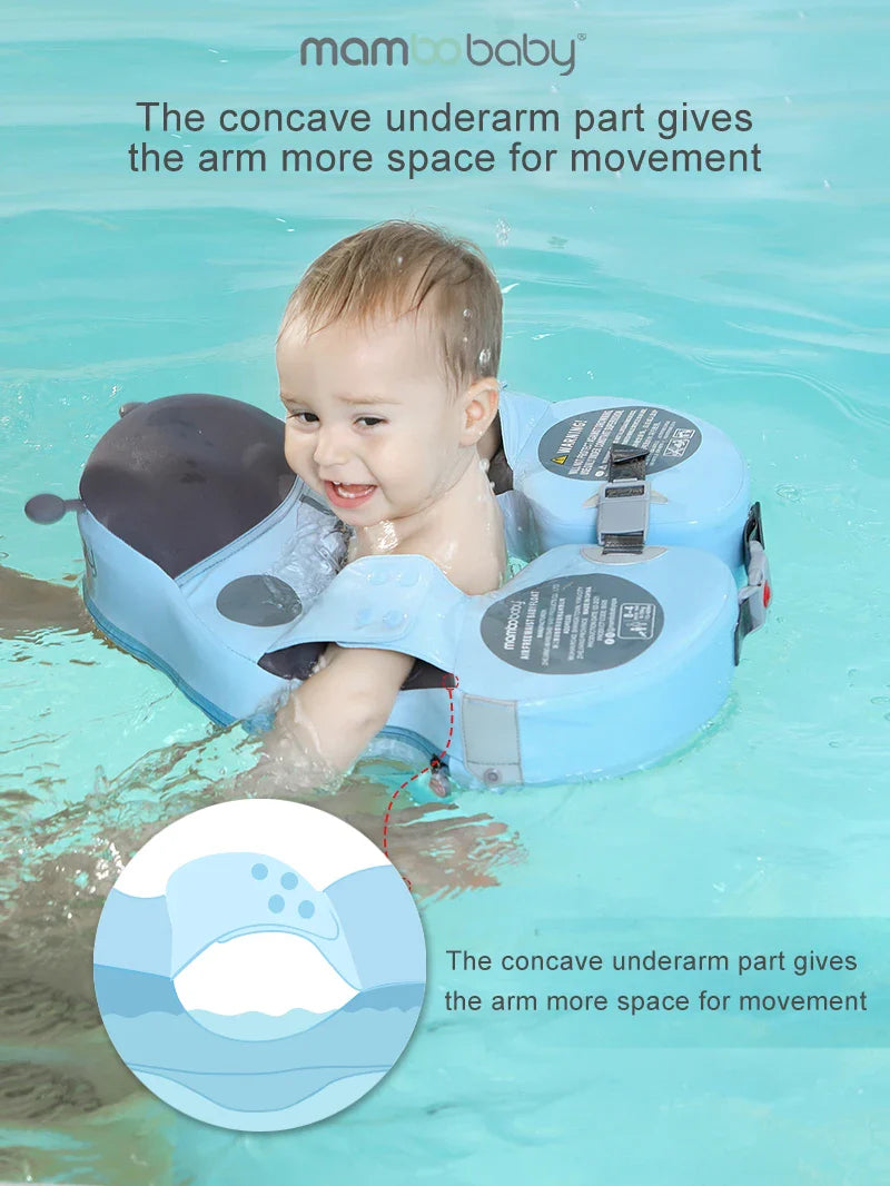 Mambobaby Baby Swimming Float With Sunshade For Infant Non-Inflatable Pool Accessories Kids Outdoor Play Water Waist Floater