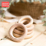 Mamihome 50pc Customize Logo Wooden Ring Baby Teether Bpa Free Beech Ring Teething Toys DIY Nursing Bracelets Gifts Chew Rodents