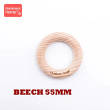 Mamihome 50pc Customize Logo Wooden Ring Baby Teether Bpa Free Beech Ring Teething Toys DIY Nursing Bracelets Gifts Chew Rodents