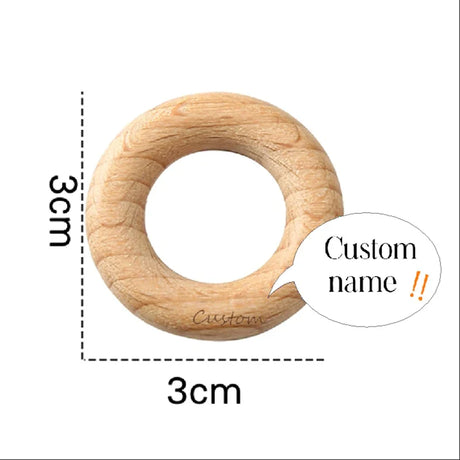 Mamihome 50pc Customize Logo Wooden Ring Baby Teether Bpa Free Beech Ring Teething Toys DIY Nursing Bracelets Gifts Chew Rodents