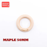 Mamihome 50pc Customize Logo Wooden Ring Baby Teether Bpa Free Beech Ring Teething Toys DIY Nursing Bracelets Gifts Chew Rodents