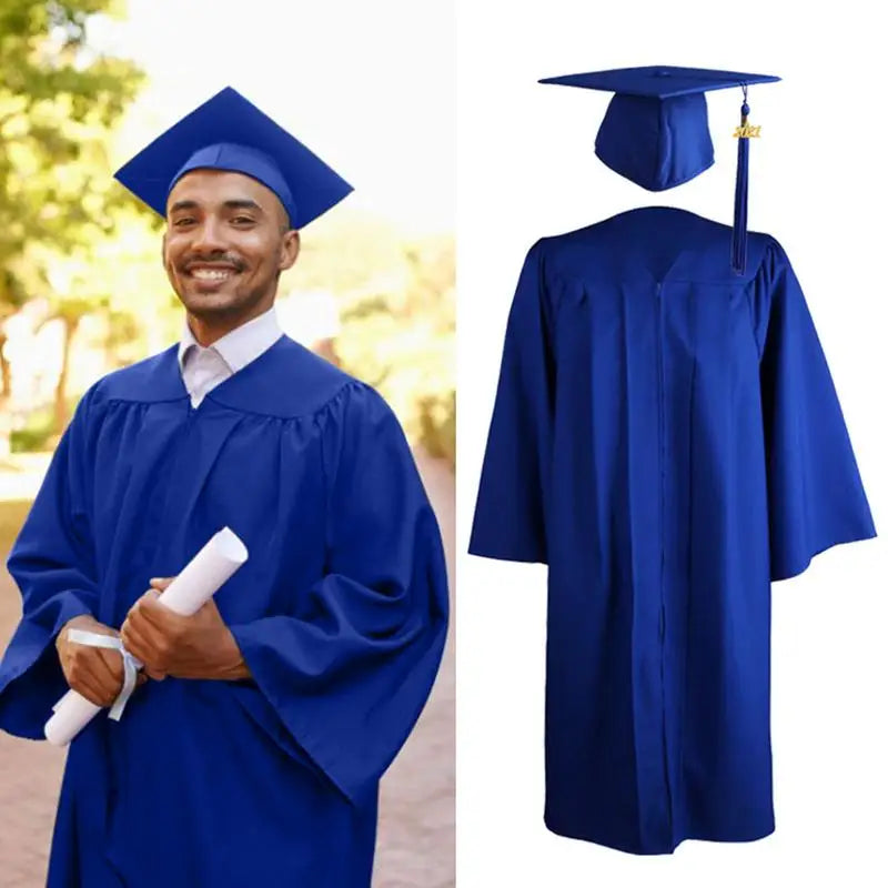 Man Women Graduation Gown Soft Matte Graduation Gown Hat Tassel Set 2023 Unisex Graduation Costume For High School And Bachelor