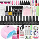 Manicure Set For Nail Extensions Gel Nail Polish Set Acrylic Kit Nail Gel Kit With UV Nail Lamp Dryer Gel Kits Nail Tools Set