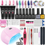 Manicure Set For Nail Extensions Gel Nail Polish Set Acrylic Kit Nail Gel Kit With UV Nail Lamp Dryer Gel Kits Nail Tools Set