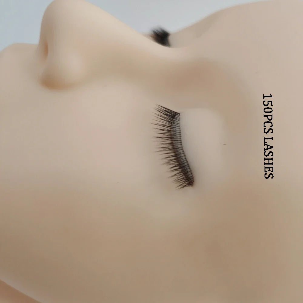 Mannequin Head 4D Eyelash Extension Practice Makeup Accessories Grafting Teaching Training Tools with 4 Layers Lashes