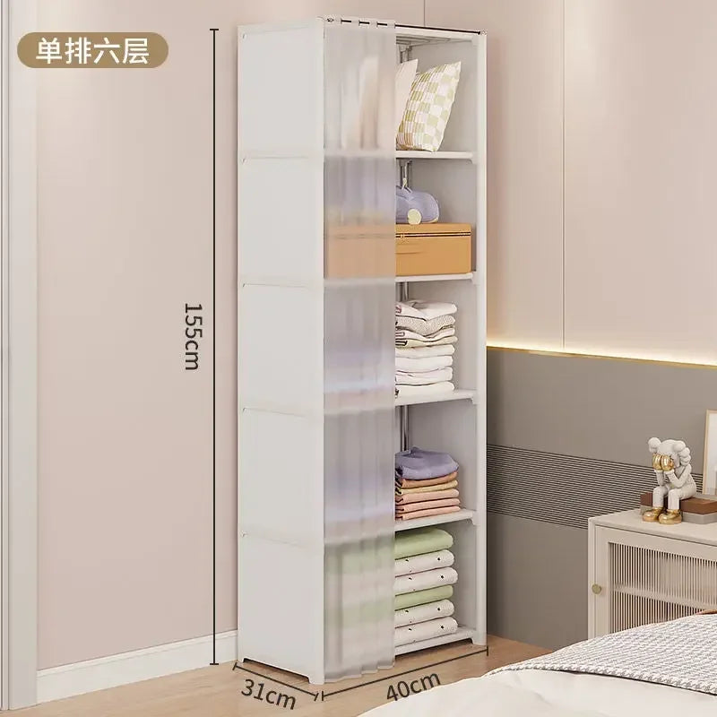 Mattress Topper Shelf Folding Plastic Cabinet Wardrobe for Bedroom Living Room Drawer Open Closets Dresser Storage Locker Closet