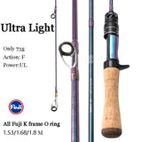 Mavllos Rancy Carbon Ultralight Fishing Rod,Lure 0.6-8g Line 2-6lb, UL Tip with FUJI Ring Casting Rod for Trout Spinning Rod